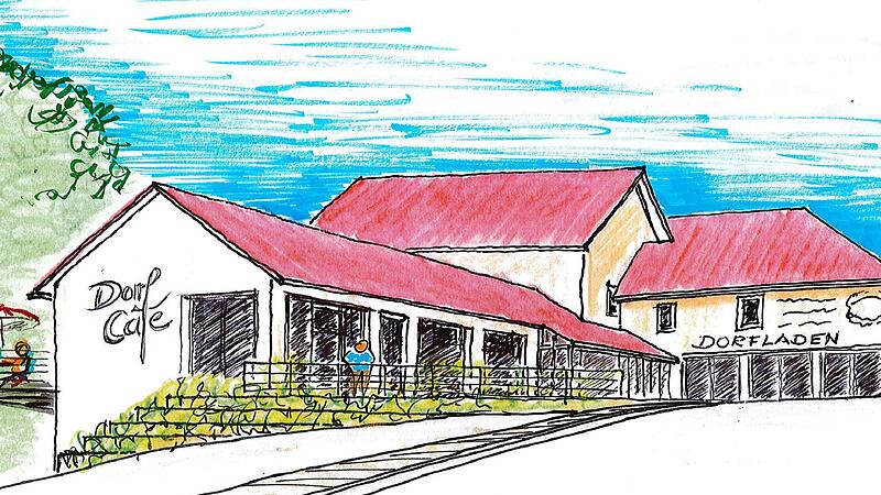 So stellt sich Jochen Partheym&uuml;ller, Architekt und B&uuml;rgermeister von Marktgraitz, den k&uuml;nftigen Dorfladen mit Caf&eacute; vor.