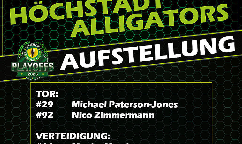 Aufstellung Höchstadt Alligators Spiel 1 Aufstellung Höchstadt Alligators Spiel 1