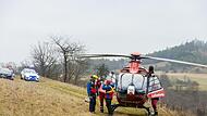 Ein Rettungshubschrauber aus Nürnberg landete am Samstagnachmittag auf dem Staffelberg, um den Verunglückten aufzunehmen.