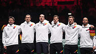 Für das deutsche Davis-Cup-Team um den Coburger Tennisprofi Krawietz (Zweiter von rechts) reichte es in Bologna nicht für den großen Wurf.