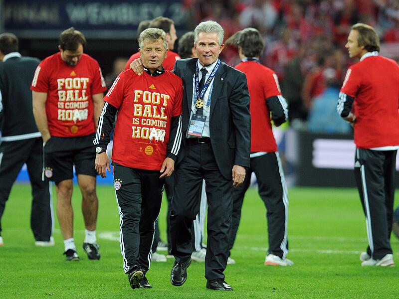 Peter Hermann (l) mit Jupp Heynckes. Peter Hermann (l) mit Jupp Heynckes.