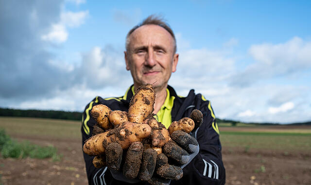 Günther Geyer mit Kartoffeln Günther Geyer mit Kartoffeln