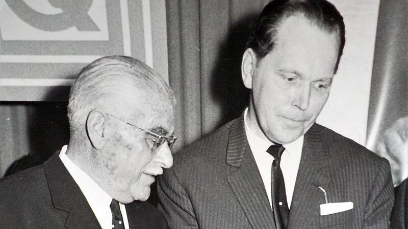 Lothar Schmechting (r.) war einer der wichtigsten Manager für Quelle-Chef Gustav Schickedanz.