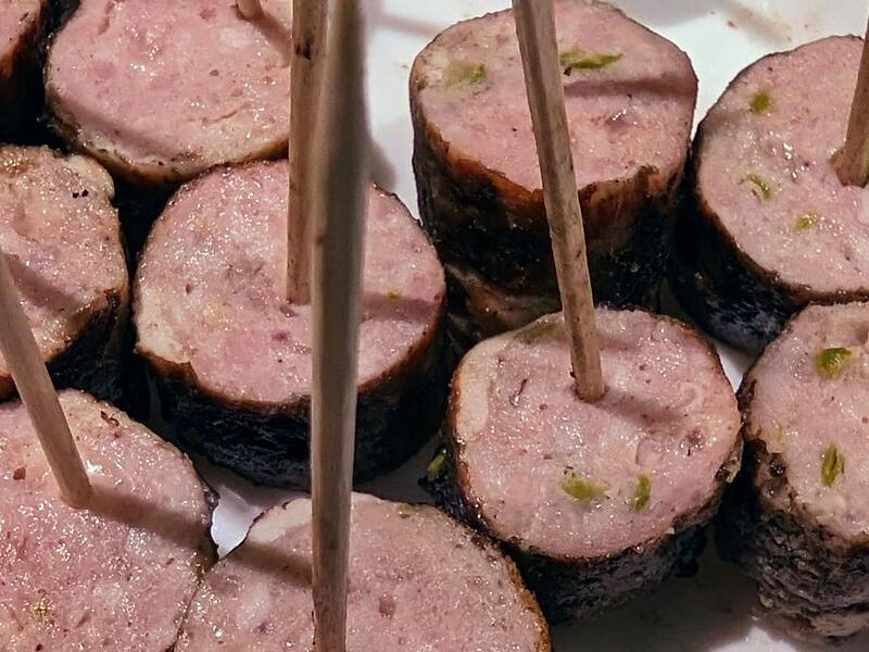 Spargelbratwurstdrädchen.
