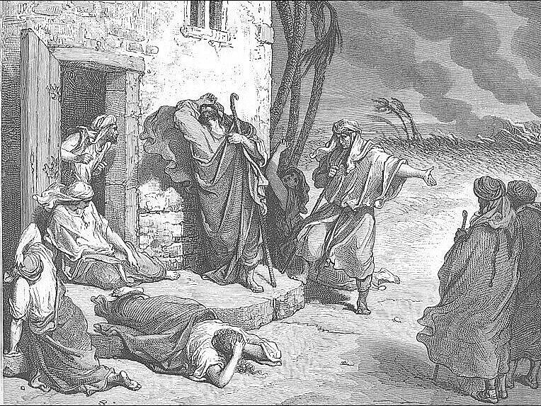 Gustave Doré (1866): Hiob empfängt die Unglücksnachrichten, BibelillustrationForchheim & Fränkische Schweiz Hiob selbst würde angesichts der neuesten Bau-Botschaften in Forchheimer verzweifeln.
