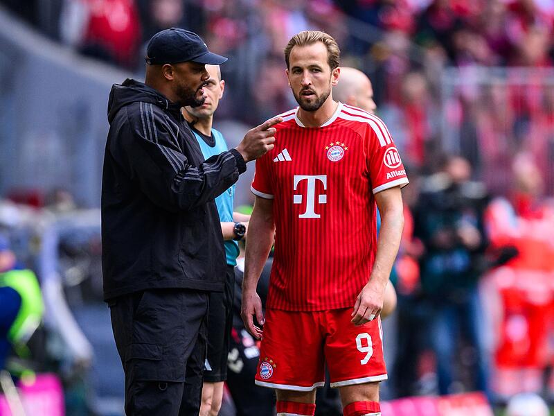 Harry Kane (r) und Vincent Kompany