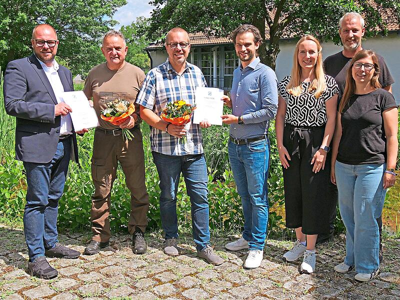 Die neuen Naturschutzwächter (von links): Sebastian Straubel, Rainer Lutz, Adrian Kirchner, Lukas Hübner-Heinze, Vanessa Fischer, Dirk Ruppenstein und Janine Ilge.Landratsamt Coburg / Berthold Köhler Die neuen Naturschutzwächter (von links): Sebastian Straubel, Rainer Lutz, Adrian Kirchner, Lukas Hübner-Heinze, Vanessa Fischer, Dirk Ruppenstein und Janine Ilge.Landratsamt Coburg / Berthold Köhler