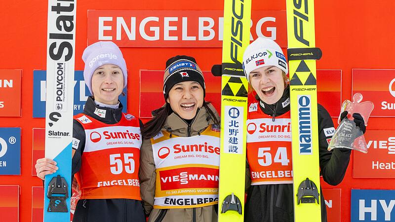 Nika Prevc, Nozomi Maruyama und Anna Odine Stroem Nika Prevc, Nozomi Maruyama und Anna Odine Stroem