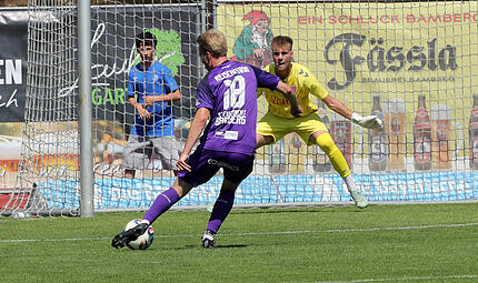 Marc Reischmann er&ouml;ffnete mit seinem Ausgleich zum 1:1 den Bamberger Torreigen gegen Jahn Regensburg II.