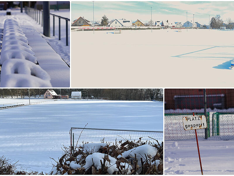 Viele Fu&szlig;ballpl&auml;tze in Franken sehen derzeit so oder so &auml;hnlich aus. Wie die Vereine auf den starken Schneefall reagieren.