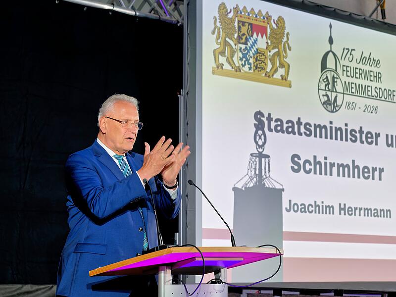 Feuerwehr Memmelsdorf Innenminister Joachim Herrmann (CSU) spricht in Memmelsdorf.