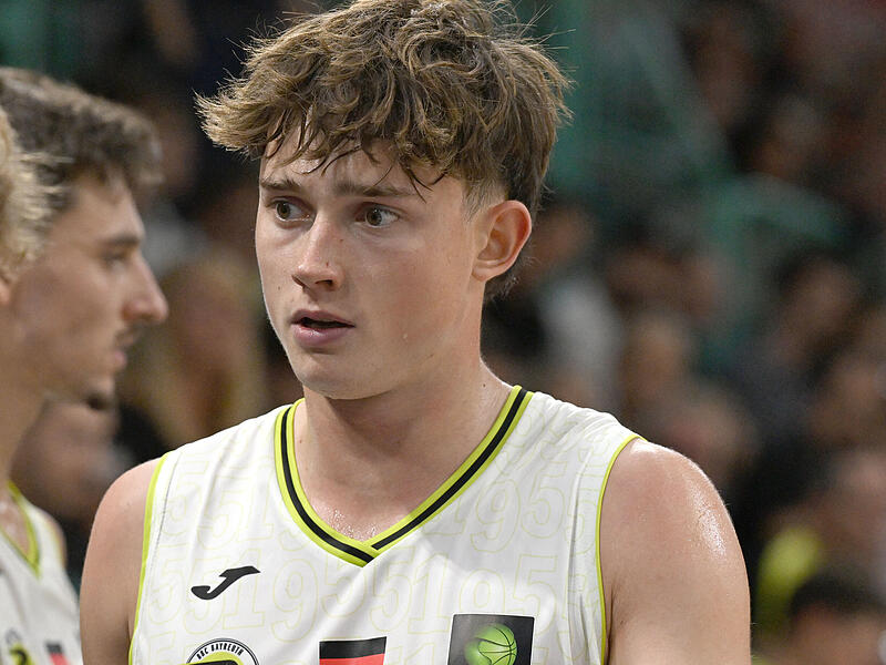 Sport Basketball Saison 2025 / 2026   2. Basketballbundesliga ProA  Spiel 1  Medikamente-per-Klick-Cup Spielort Bayreuth Oberfrankenhalle am Freitag 05.09.2025 Spielbeginn 17.00 h BBC Bayreuth gegen Falcons N&uuml;rnberg Halbzeitergebnis 45:45 Noah Wabersich