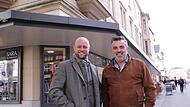 Eigent&uuml;mer Niko Rotschedl (links) und Bernhard Bocks haben den Leerstand im fr&uuml;heren Modehaus Grom beseitigt.