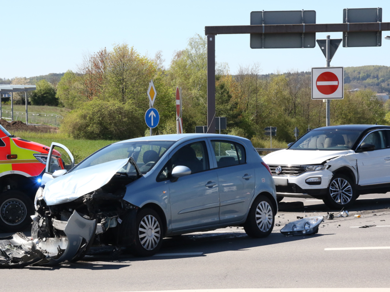 Unfall auf der Lauterer H&ouml;he in Coburg im April