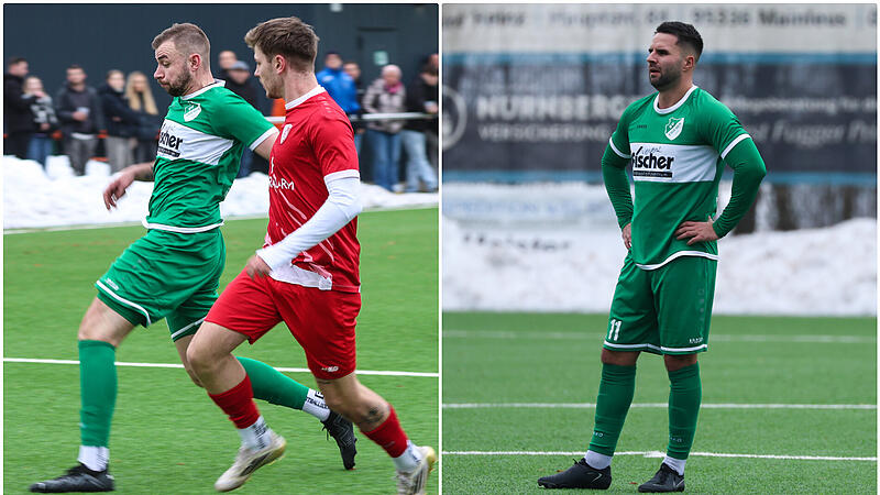 Rico Nassel (links, gr&uuml;nes Trikot) und Nikolai Altwasser feierten nach mehr als einj&auml;hriger Pause gegen den FC Kronach ihr Comeback.