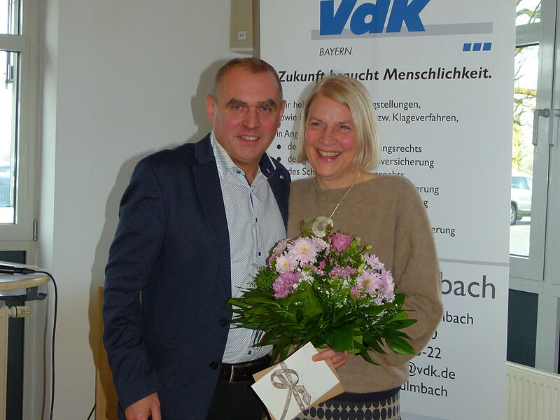 Stefka Kodisch wurde nach fast 30 Jahren T&auml;tigkeit f&uuml;r den VdK-Kreisverband Kulmbach von Vorsitzendem Alexander Wunderlich verabschiedet.