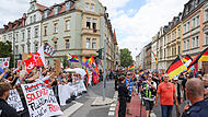 Demonstrationen in der Bamberger Innenstadt.Zwei politische Demonstrationen in Bamberg