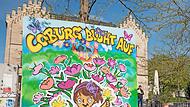 2024 gab es bei „Coburg blüht auf“ diesen Selfie-Punkt am Albertsplatz.