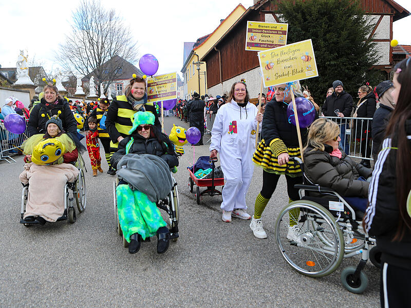 Sonnenschein und gute Laune: Der Faschingsumzug in Memmelsdorf begeistert die Massen.