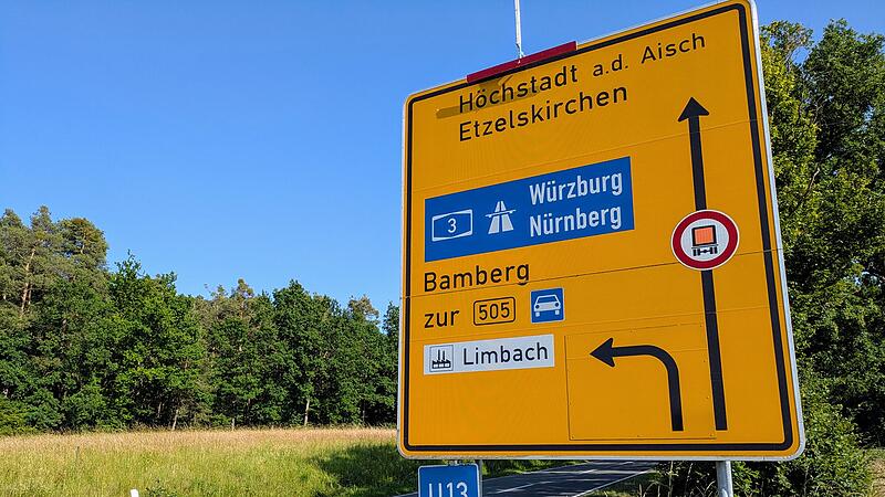 Zeiten f&uuml;r Umwege m&uuml;ssen ab Montag, 16. Juni 2025, auf der B505 in Richtung N&uuml;rnberg an der Anschlussstelle Pommersfelden eingeplant werden.