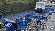 Bier-Trag&ouml;die im Kreis Coburg: Zahlreiche K&auml;sten bei Unfall zerst&ouml;rt