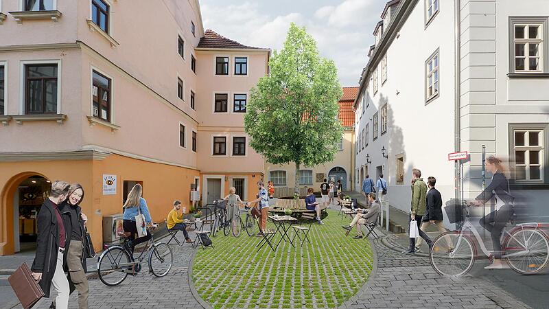 Grüner, schöner, belebter: So könnten sich die Grünen den Bereich vorm Stadtarchiv in der Steingasse vorstellen. Die Steingasse zu sperren ist einer ihrer Vorschläge zur Verkehrsberuhigung in der Innenstadt. Grüner, schöner, belebter: So könnten sich die Grünen den Bereich vorm Stadtarchiv in der Steingasse vorstellen. Die Steingasse zu sperren ist einer ihrer Vorschläge zur Verkehrsberuhigung in der Innenstadt.