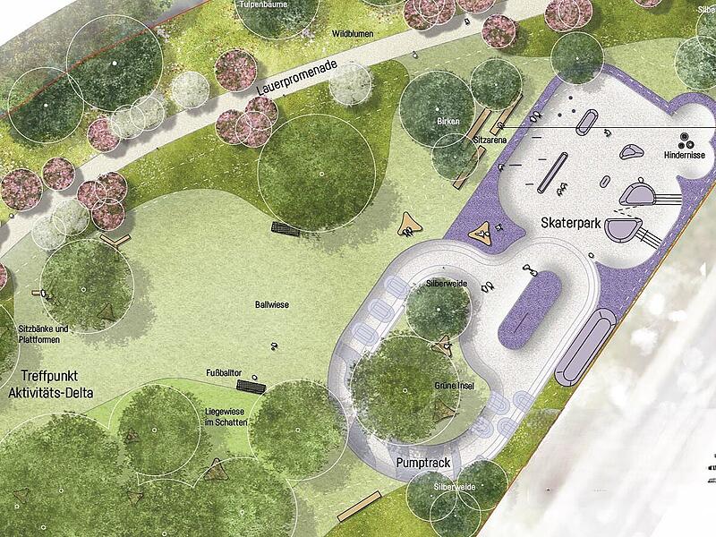 Skatepark, Pumptrack und Sportfelder Skatepark, Pumptrack und Sportfelder