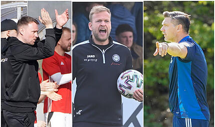 Gastieren alle am Sonntag mit ihren Mannschaften in oder in der N&auml;he von Aschaffenburg (von links): Calle Schiebel, Jakob Engelmann und Achim Engel.