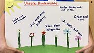 In der UN Kinderrechtskonvention sind die Kinderrechte seit 1992 festgeschrieben und in Deutschland g&uuml;ltig. Das Bild haben Coburger Kinder zum Weltkinderschutztag gemalt.