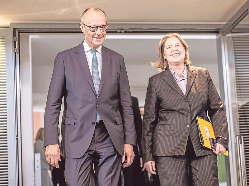 Die Stimmung war schon mal schlechter zwischen B&auml;rbel Bas und Friedrich Merz.