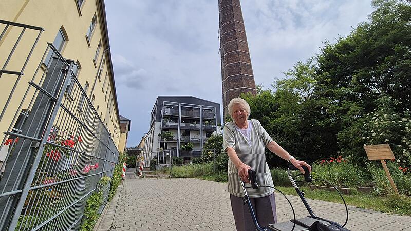 Barbara Hassfurther hat schon in der Erba-Spinnerei gearbeitet, nun wohnt sie hier und muss t&auml;glich durch den Gitterk&auml;fig laufen