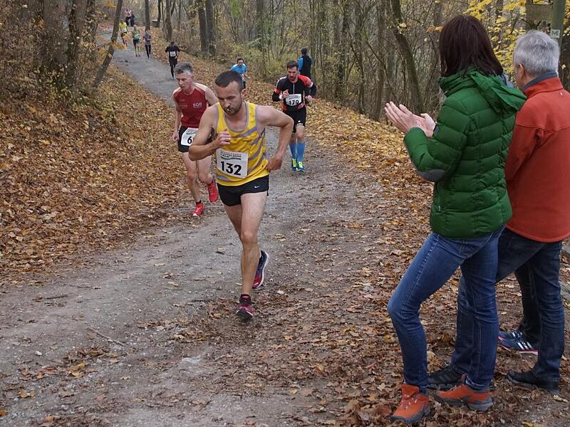 Durch den herbstlichen Wald führt die Strecke von Bad Staffelstein auf den Staffelberg.