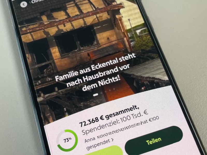 Spendenaktion Eckental Seit drei Tagen läuft die Spendenaktion für die Familie in Eckental-Forth online. Seitdem sind mehr als 72.000 Euro gespendet worden.