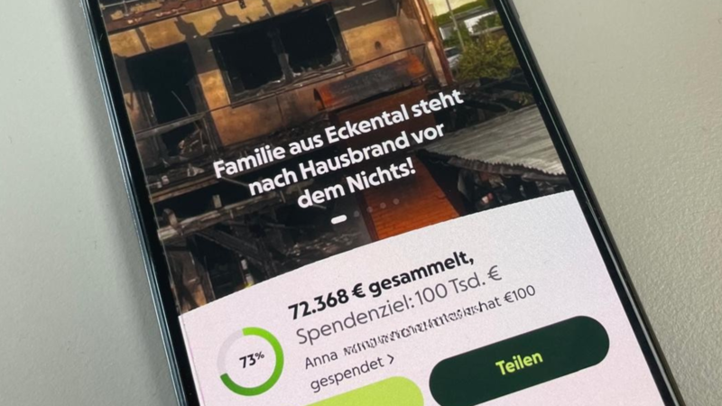Seit drei Tagen l&auml;uft die Spendenaktion f&uuml;r die Familie in Eckental-Forth online. Seitdem sind mehr als 72.000 Euro gespendet worden.