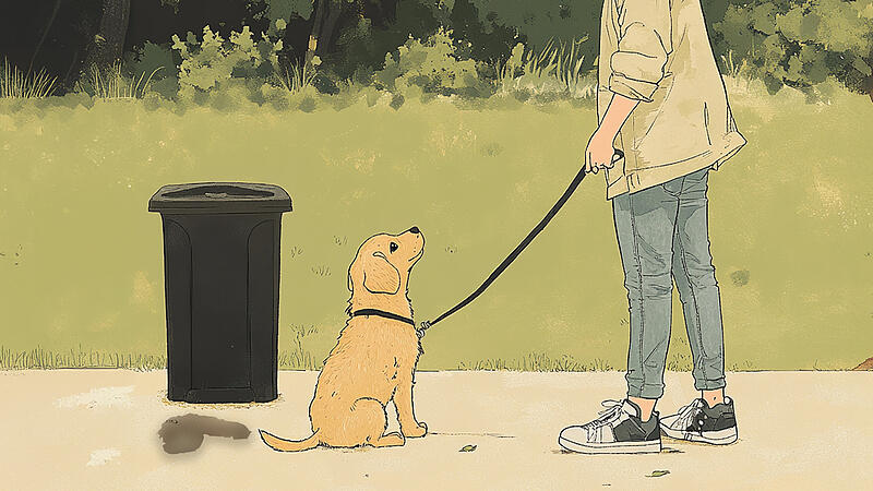 Ein Hund kotet in einem Park ab. Sein Besitzer l&auml;sst den Haufen liegen. Auch in der Coburger Innenstadt ist das kein seltenes Ph&auml;nomen mehr.