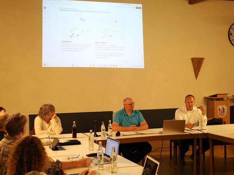 Der Gemeinderat um B&uuml;rgermeister Klaus Faatz (M.) diskutierte zudem &uuml;ber Wasserversorgung und interkommunale Zusammenarbeit.