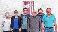 Die Geehrten des SC Stettfeld (von links): Helga, Daniela und Matthias Spath, sowie Gerhard Böhm und Manfred Beck mit dem 1. Vorstand Christian Röthlein.