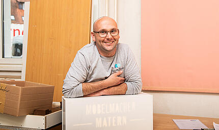 Christian Matern aus Weingarts in seiner Werkstatt