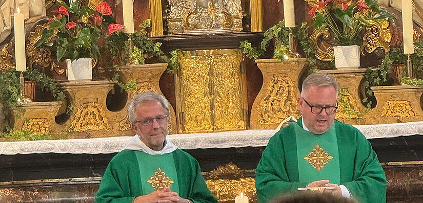 Pfarrer Markus Wittal (links) und Pfarrer Thomas Ringer in Gößweinstein.
