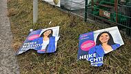 Plakate der CSU/Gr&uuml;nen-B&uuml;rgermeisterkandidatin Heike W&auml;chtler wurden zerst&ouml;rt