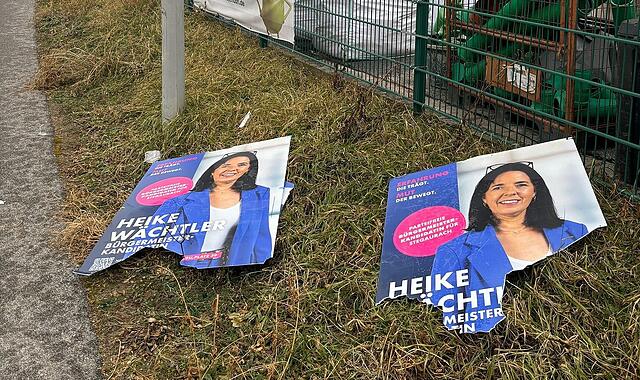 Plakate der CSU/Grünen-Bürgermeisterkandidatin Heike Wächtler wurden zerstört Plakate der CSU/Grünen-Bürgermeisterkandidatin Heike Wächtler wurden zerstört
