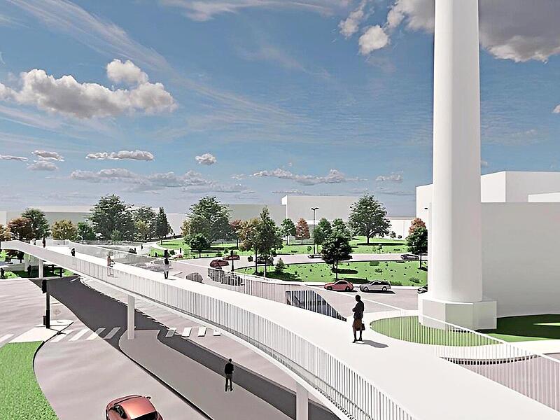 So k&ouml;nnte nach Vorschlag des B&uuml;ros sbp GmbH die Br&uuml;cke aussehen, die den Campus mit der Innenstadt verbinden soll. Quelle: sbp GmbH/Stadt Kulmbach