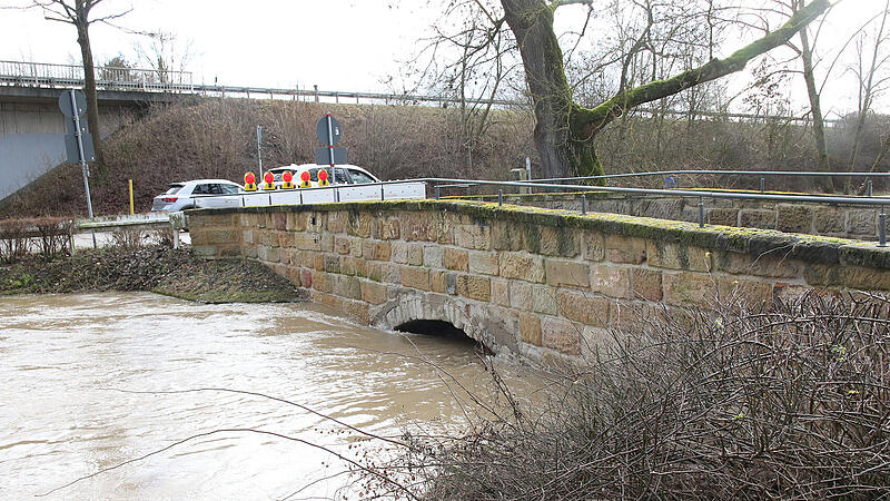 Hochwasser bei Meschenbach im Landkreis Coburg
