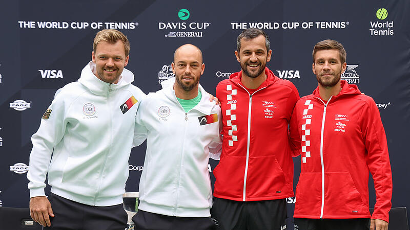 Am Sonntag noch Gegner im Davis Cup, künftig Partner: Kevin Krawietz (links, neben Tim Pütz) und Mate Pavic (Zweiter von rechts, neben Nikola Mektic). Am Sonntag noch Gegner im Davis Cup, künftig Partner: Kevin Krawietz (links, neben Tim Pütz) und Mate Pavic (Zweiter von rechts, neben Nikola Mektic).