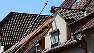 Baukran stürzt in Hammelburg auf Häuser Baukran stürzt in Hammelburg auf Häuser