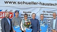 Jubilare bei der Schüller Haustechnik GmbH & Co. KG (v. l.): Geschäftsführer Matthias Schüller, Marcel Bronnsack (20 Jahre), Sieglinde Keller (30 Jahre), Klaus Schöller (45 Jahre), Waldemar Röder (35 Jahre) und Geschäftsführer Karl Schüller.
