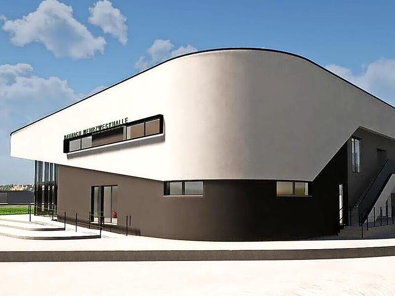 So soll die fertige Baunacher Mehrzweckhalle einmal aussehen.