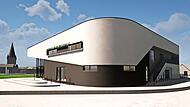 So soll die fertige Baunacher Mehrzweckhalle einmal aussehen.