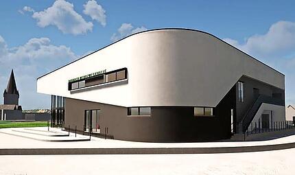 So soll die fertige Baunacher Mehrzweckhalle einmal aussehen.