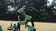 Im Bildungshaus kommen kleine und gr&ouml;&szlig;ere Kinder aus den verschiedenen Einrichtugnen zusammen: hier beim Sport.